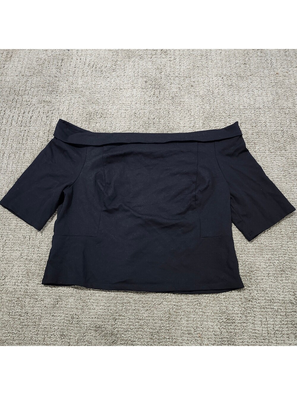 Deletta Black Off-Shoulder Short Sleeve Top XL